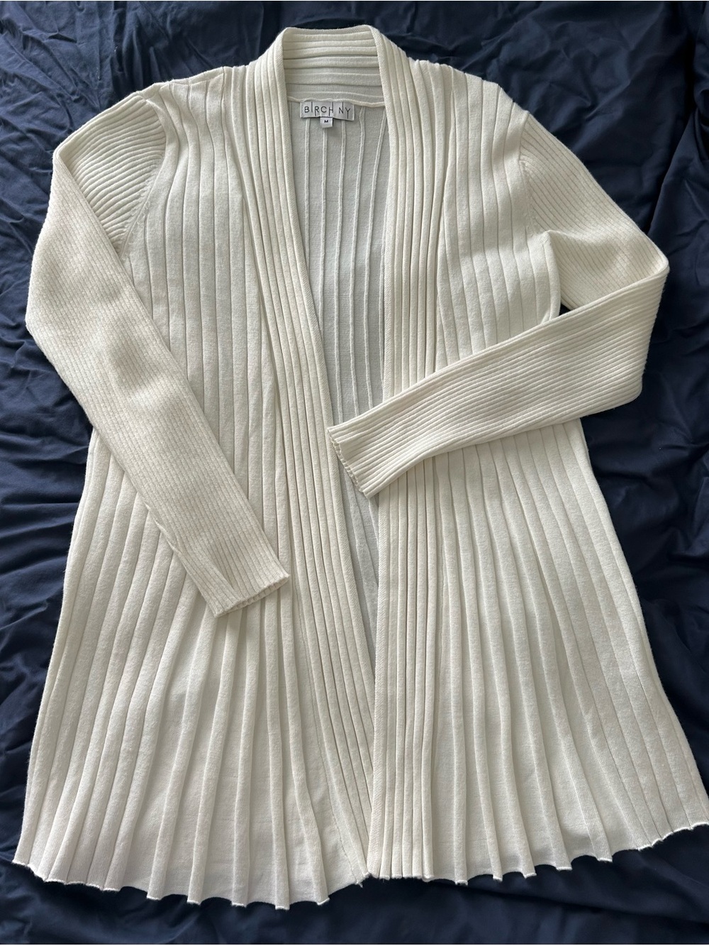 Cream White Open-Front Women's Cardigan